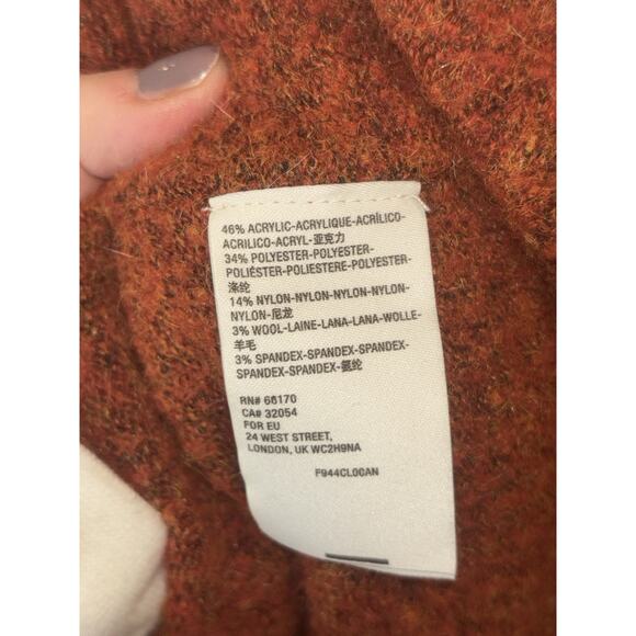 Anthropologie Long Jolie Cardigan, Burnt Orange, XL - Picture 6 of 7